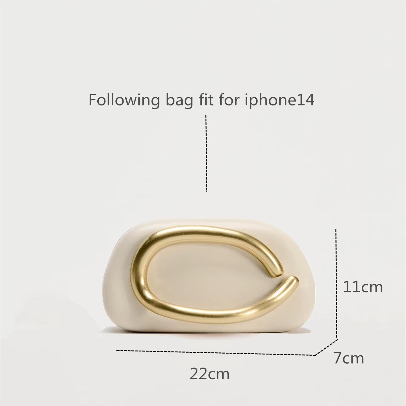 Clutch Bag with  oversized gold-toned hardware