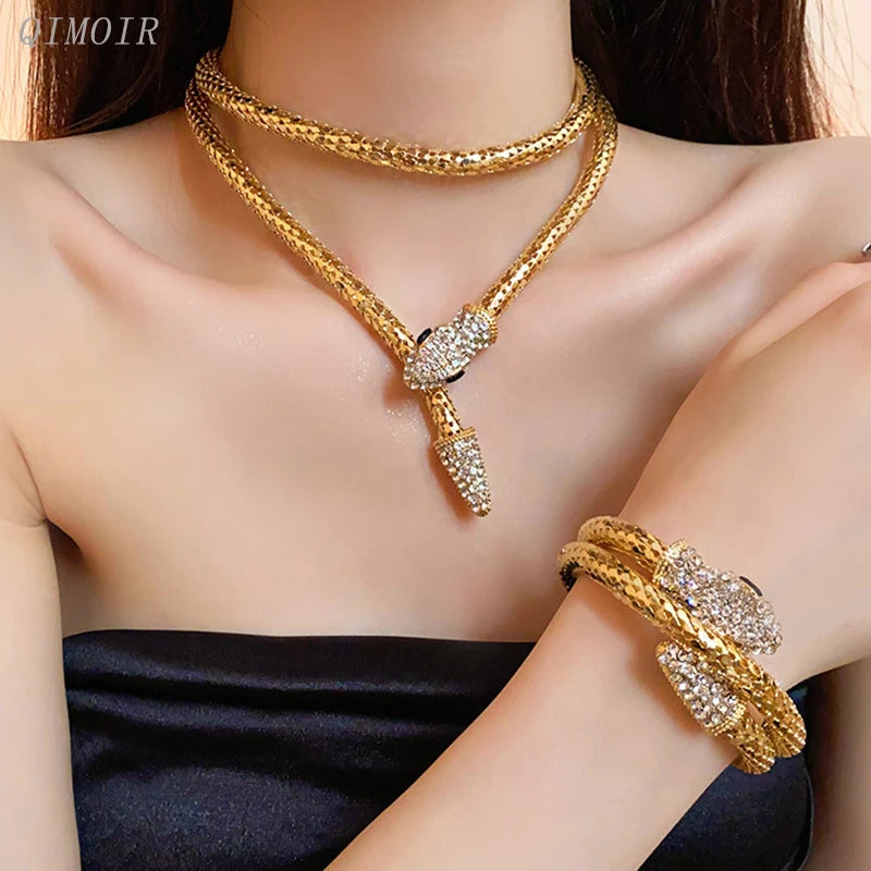 Serpent Chain Necklace & Bracelet