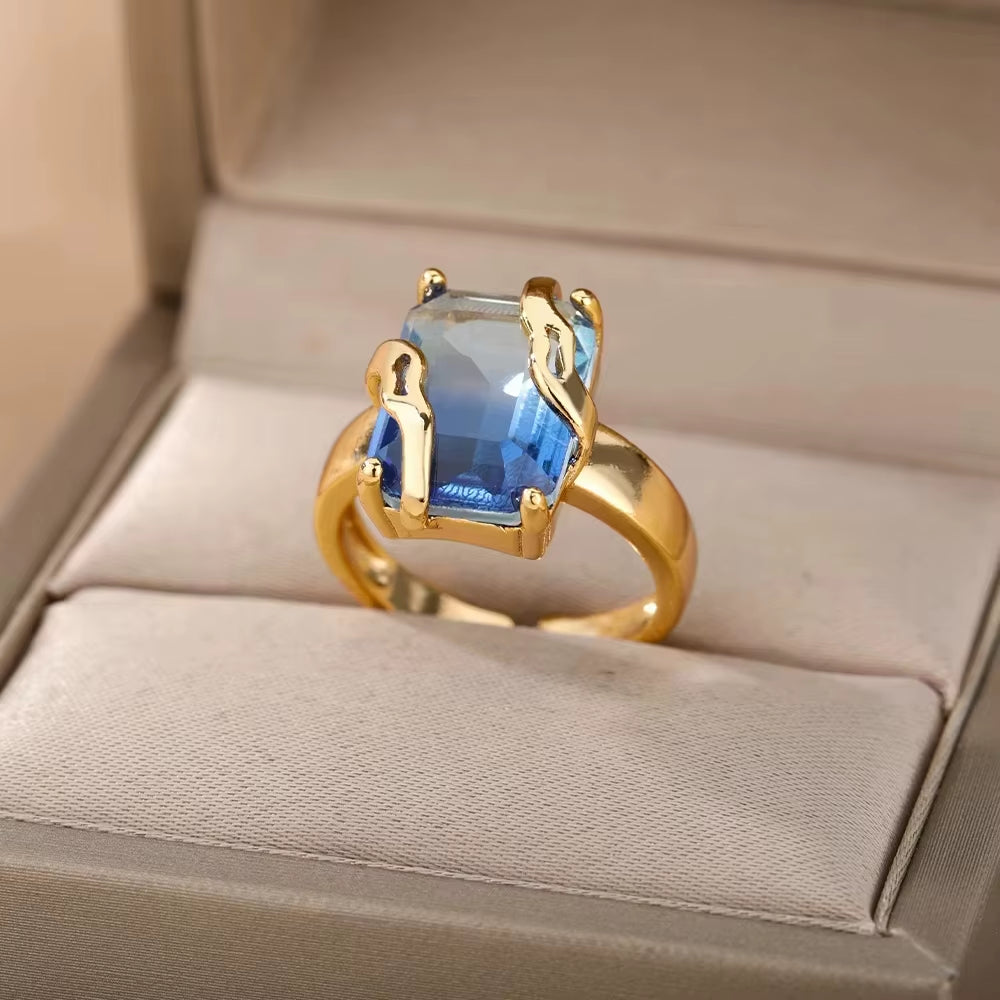 Blue Colour Zircon Rings