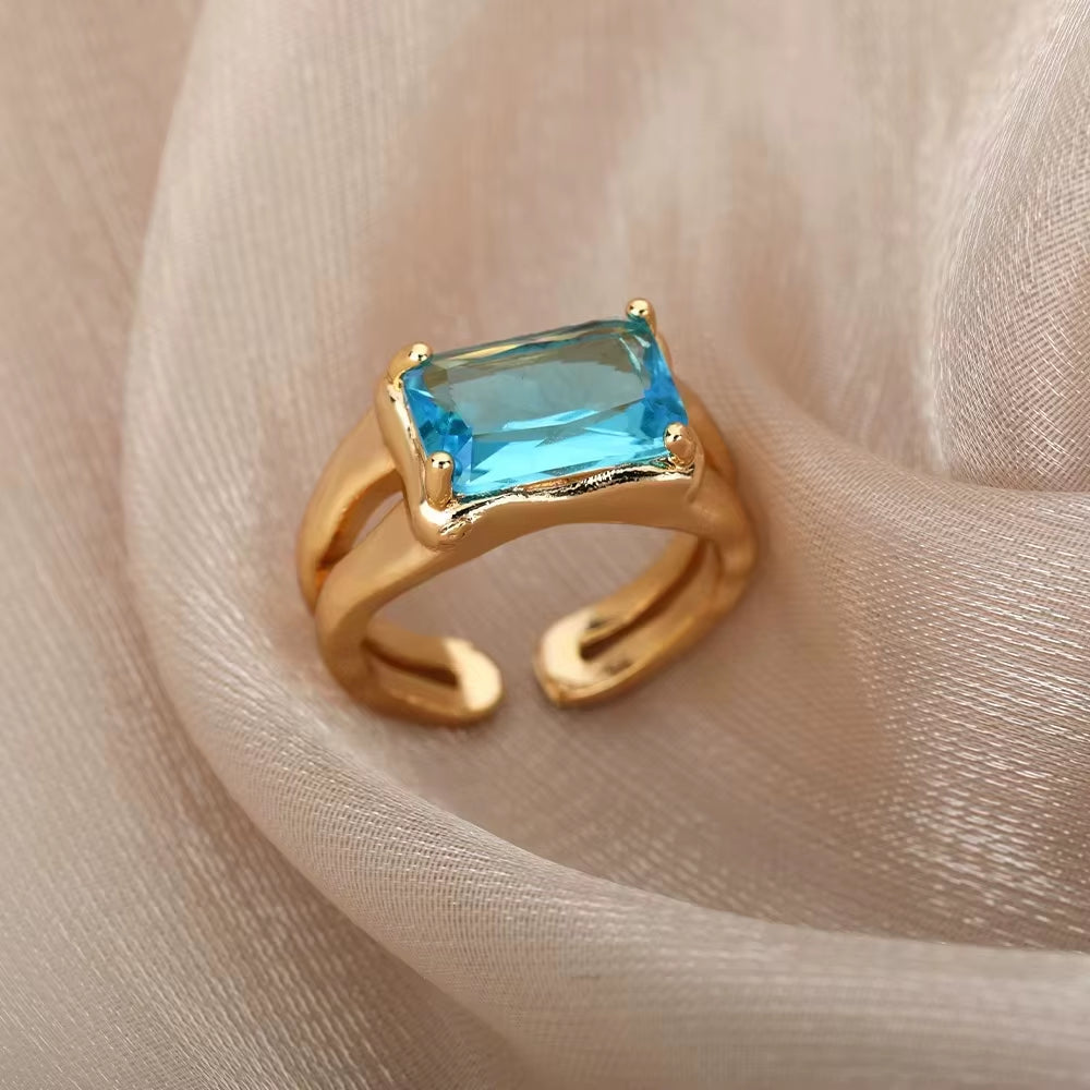 Blue Colour Zircon Rings