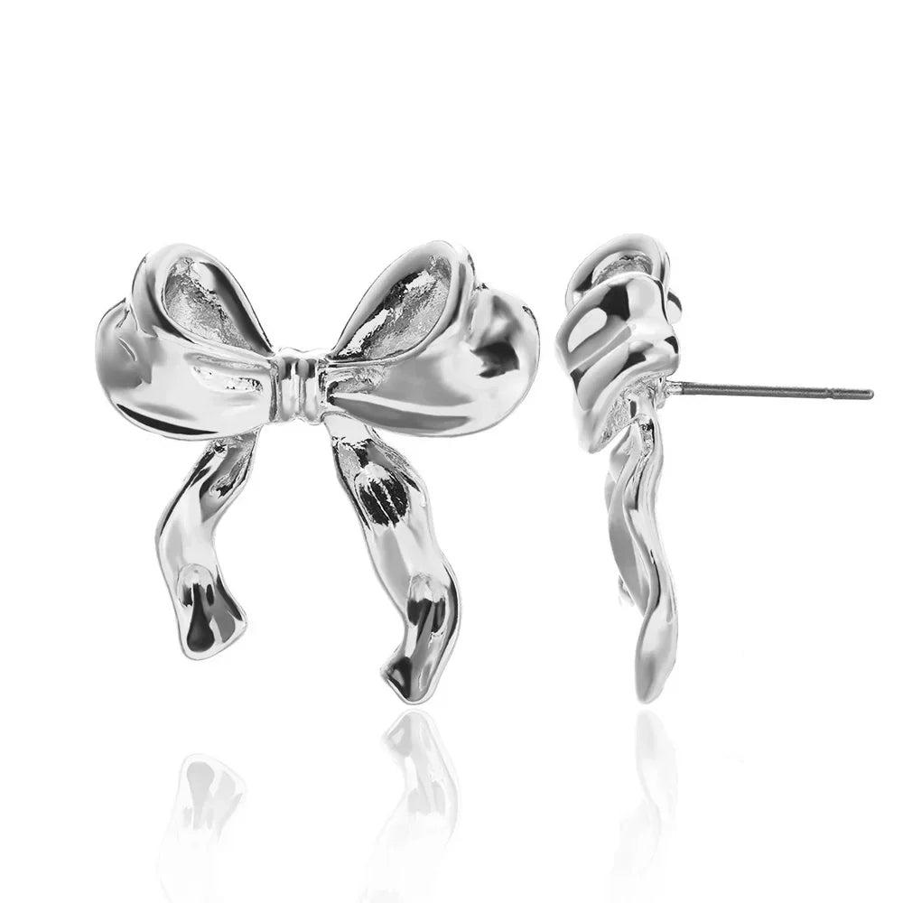 Bowknot Stainless Steel Gold & Silver Earrings
