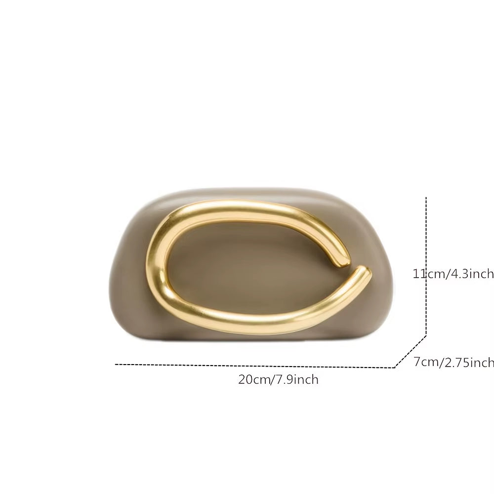 Clutch Bag with  oversized gold-toned hardware