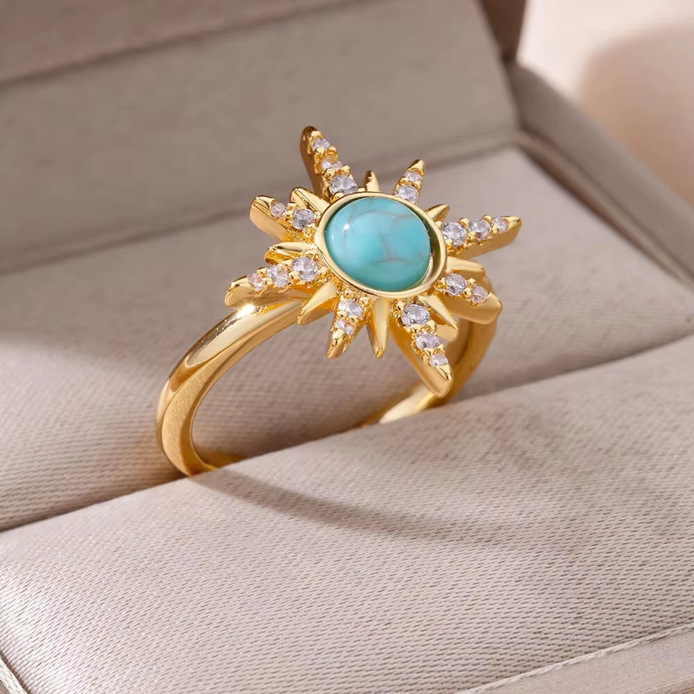 Blue Colour Zircon Rings