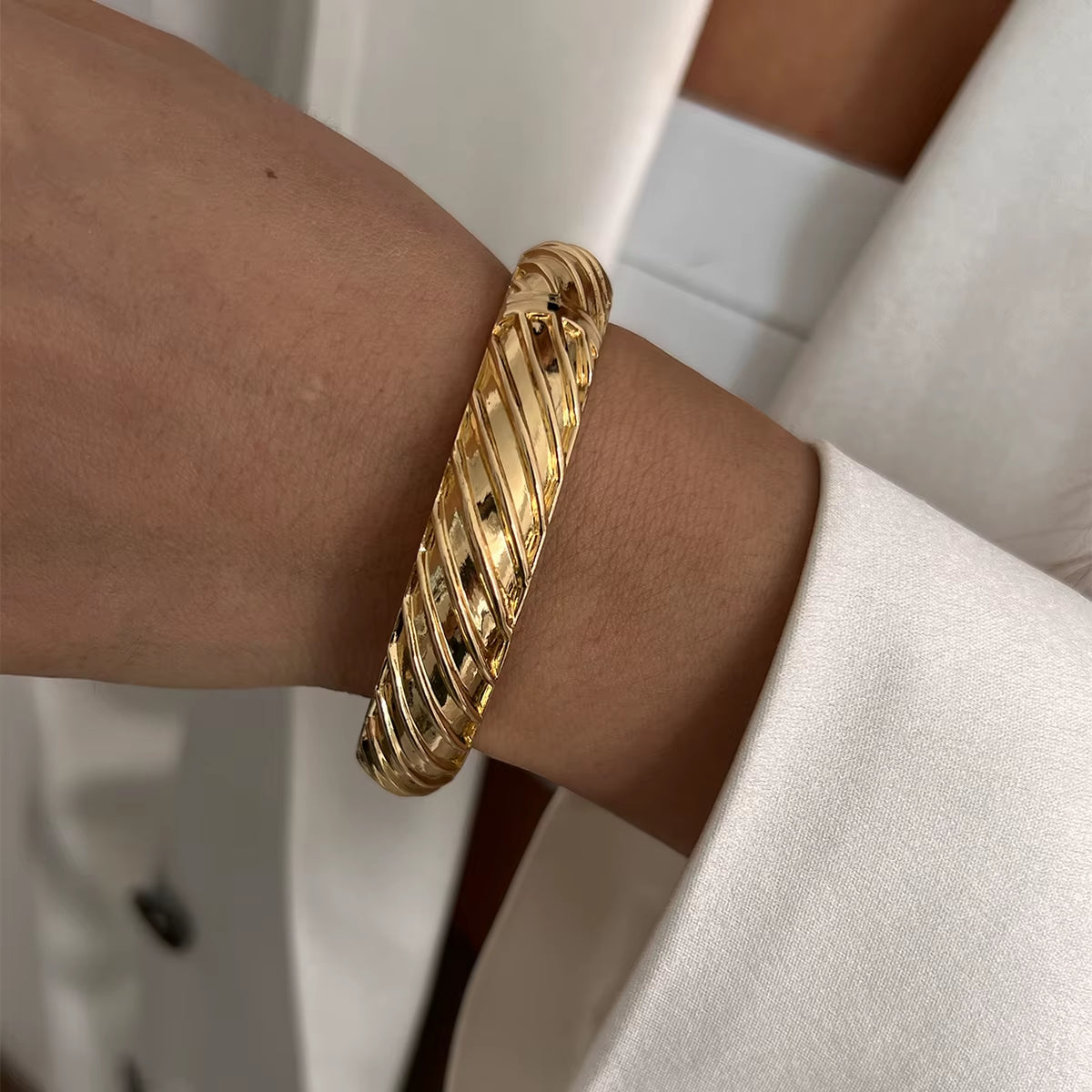 Geometric Metal Cuff Bangles