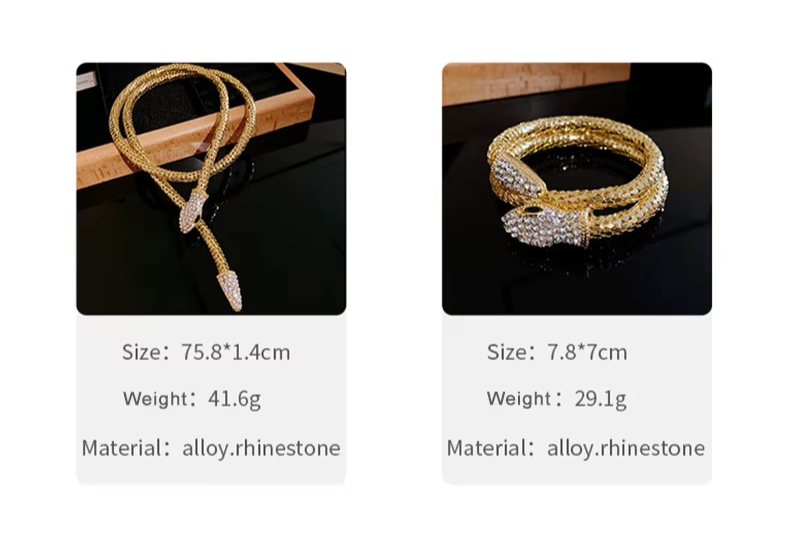 Serpent Chain Necklace & Bracelet