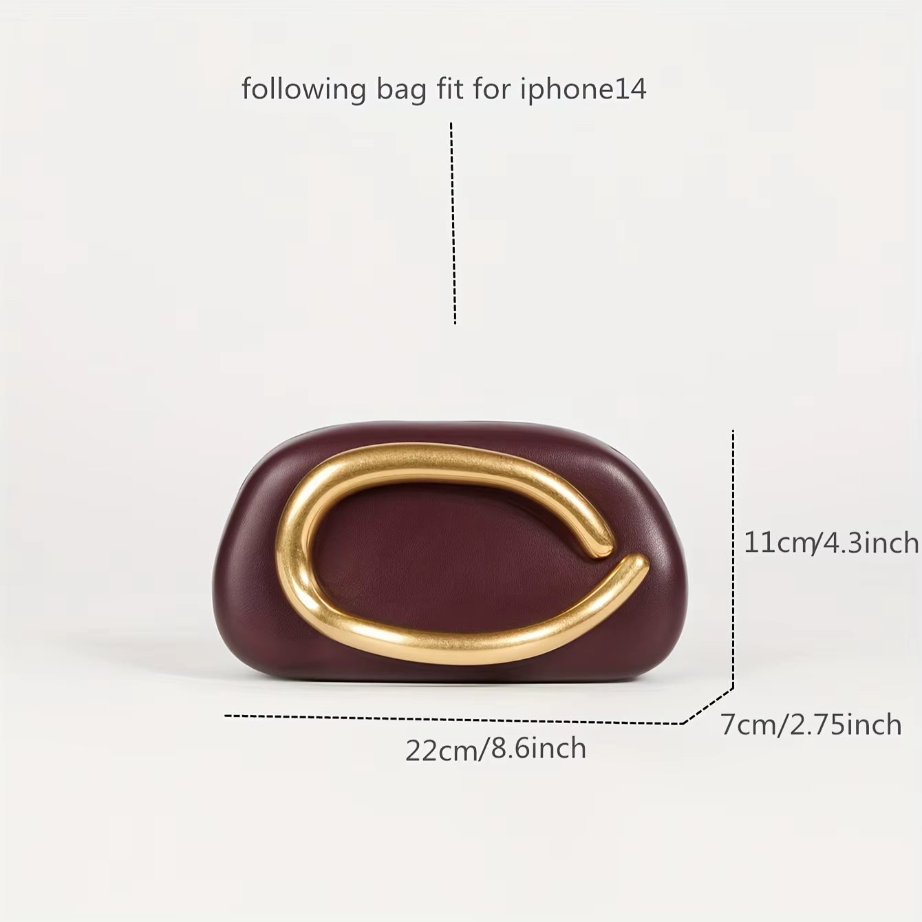 Clutch Bag with  oversized gold-toned hardware