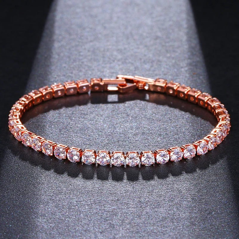 Trendy Leaf Charm Cubic Zirconia Bracelet & Bangles for Bride Bracelets Jewelry Sliver Color Clear CZ Crystal Bangles for Women
