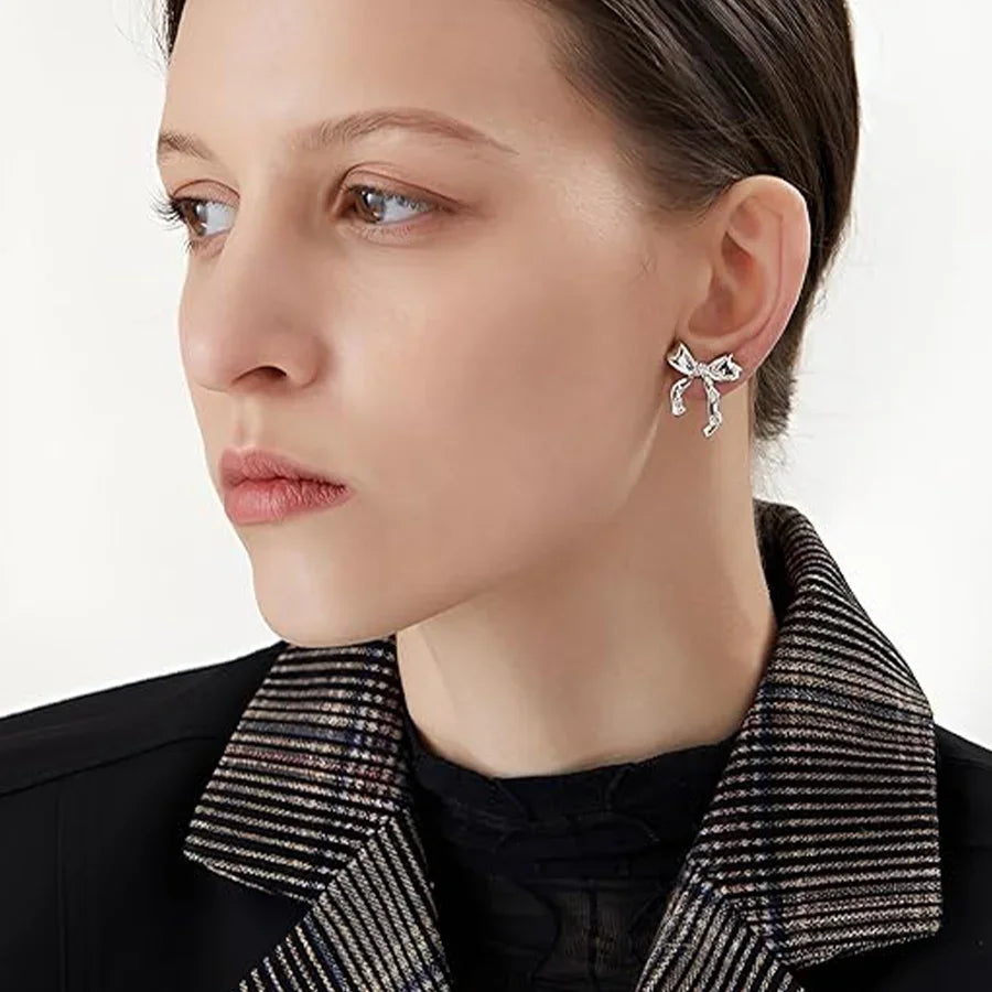 Bowknot Stainless Steel Gold & Silver Earrings