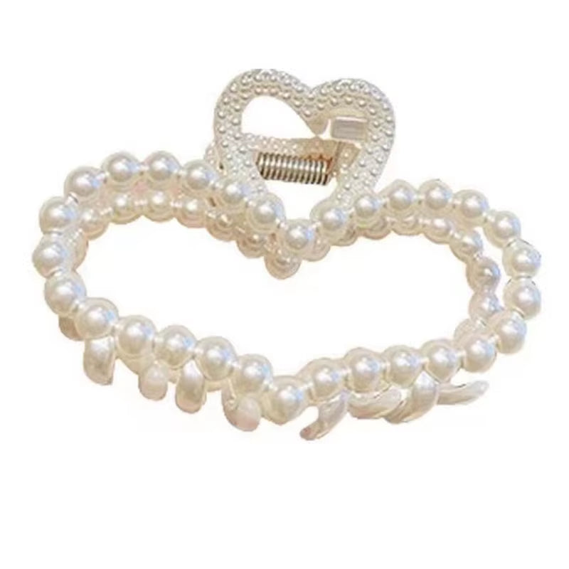 5Pk Ornament Pearl Claw Clips