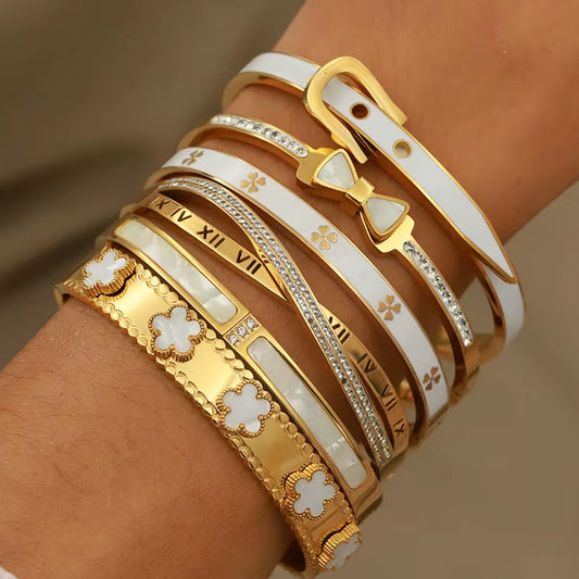 Delicate Flower, Buckle & Bowknot Bangles
