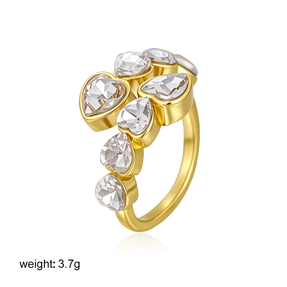Stainless Steel 18K Gold Plated Zircon Rings