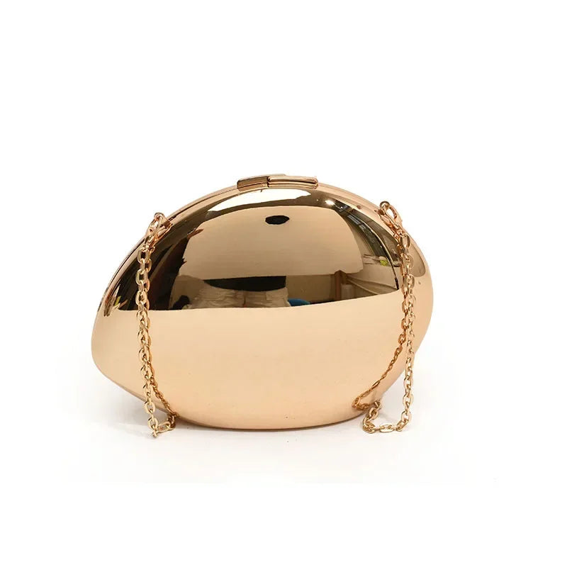 Shell Shape Clutch Bag Gold & Silver