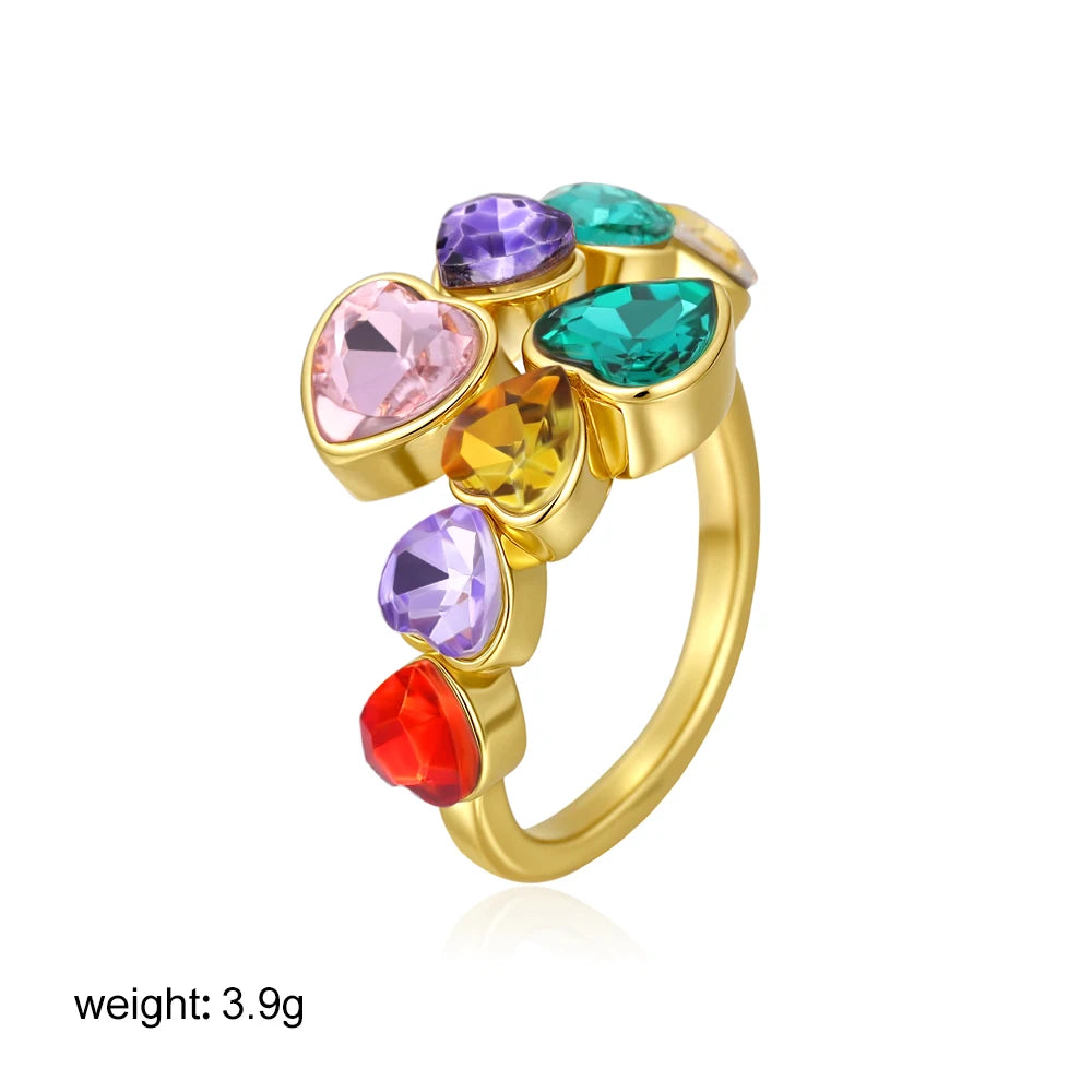 Stainless Steel 18K Gold Plated Zircon Rings
