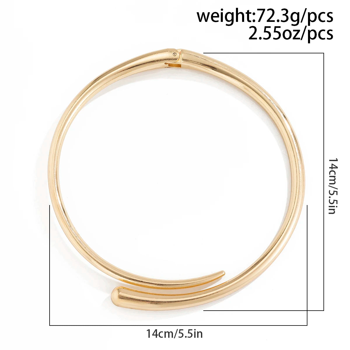 Water Drop Torques Choker Necklace, Open Cuff Bangle with Adjustable Ring