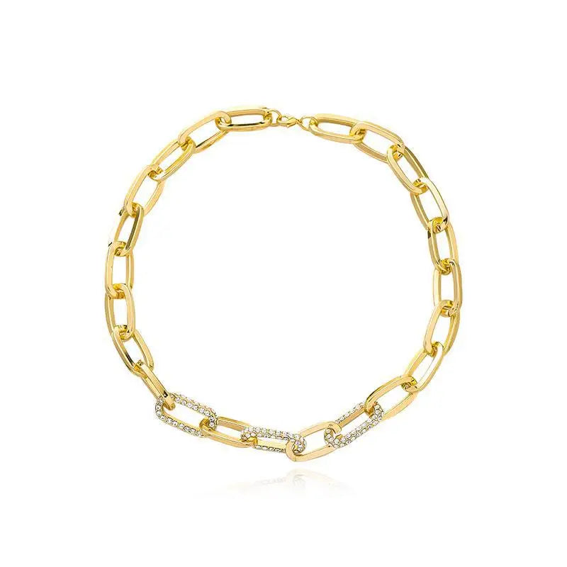 Oval Link Collarbone Necklace