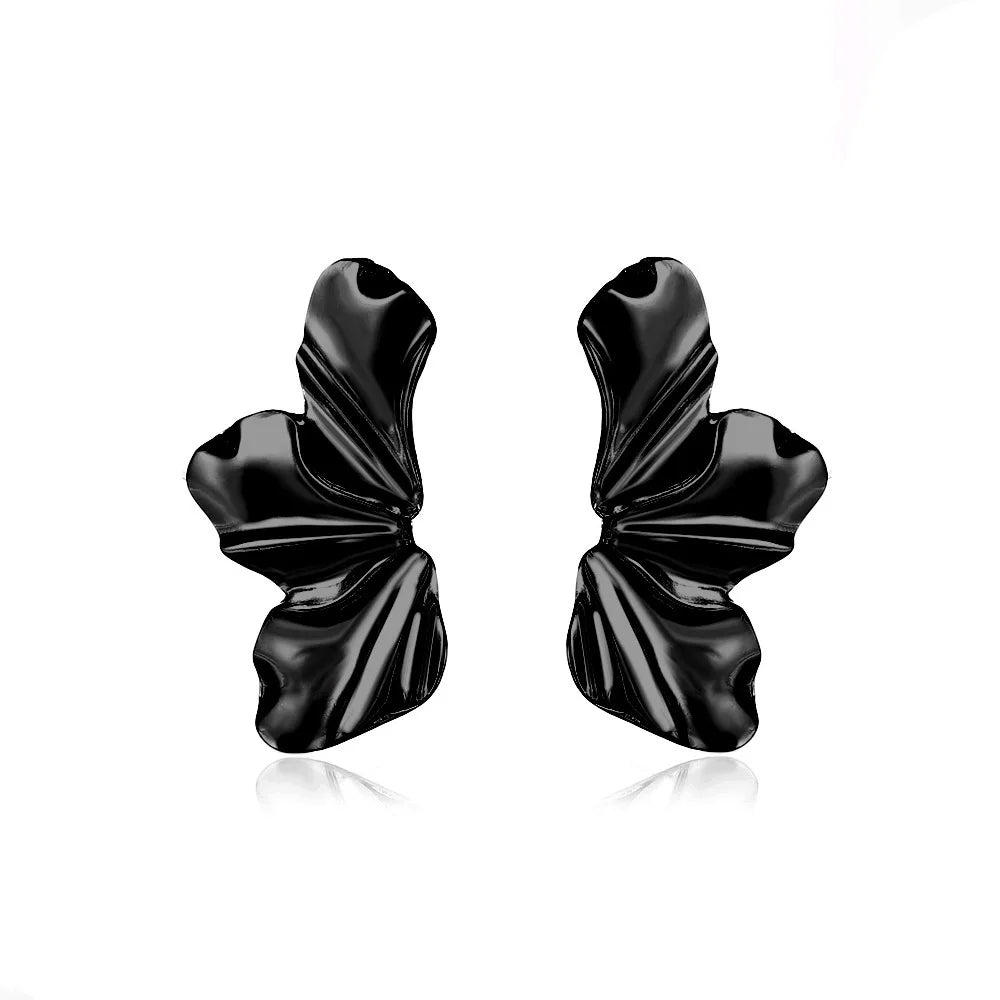 Stainless Steel Chic Petal Stud Earrings