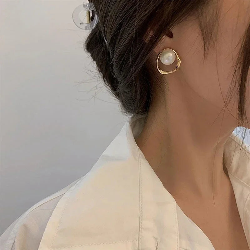 Imitation Pearl Stud Earrings