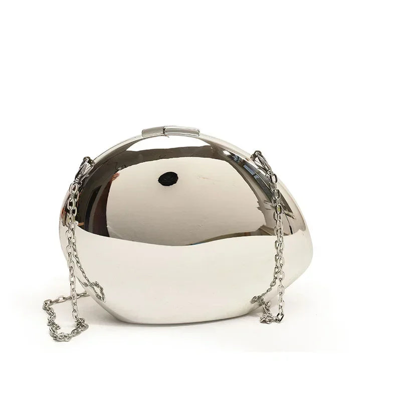 Shell Shape Clutch Bag Gold & Silver