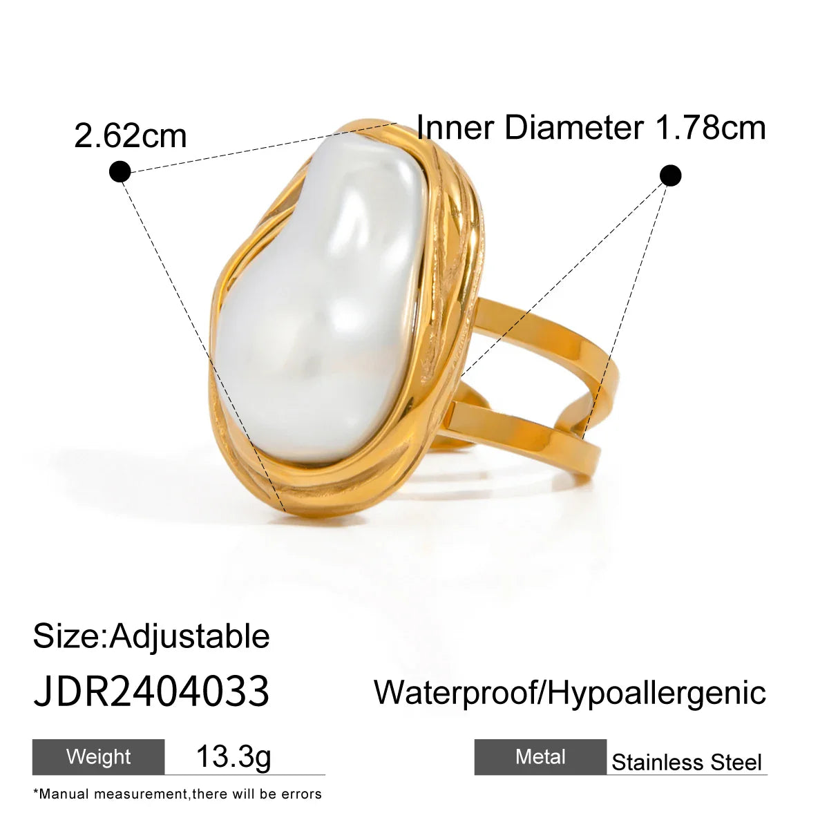 Imitation Pearl Chain Necklace Stainless Steel Jewellery