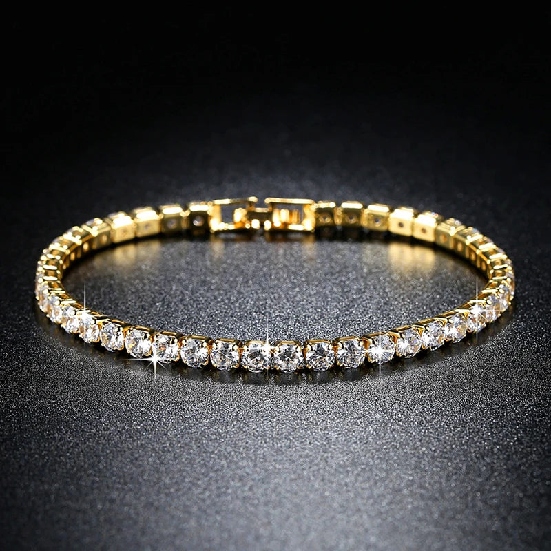 Trendy Leaf Charm Cubic Zirconia Bracelet & Bangles for Bride Bracelets Jewelry Sliver Color Clear CZ Crystal Bangles for Women