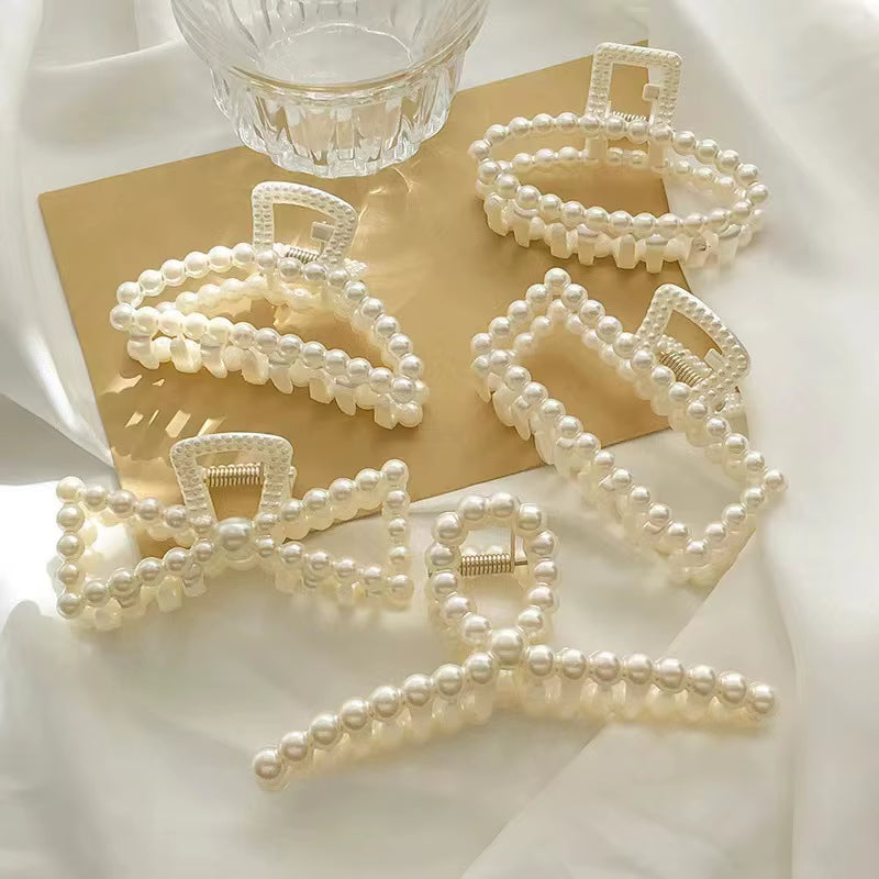 5Pk Ornament Pearl Claw Clips