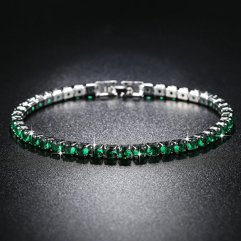 Trendy Leaf Charm Cubic Zirconia Bracelet & Bangles for Bride Bracelets Jewelry Sliver Color Clear CZ Crystal Bangles for Women
