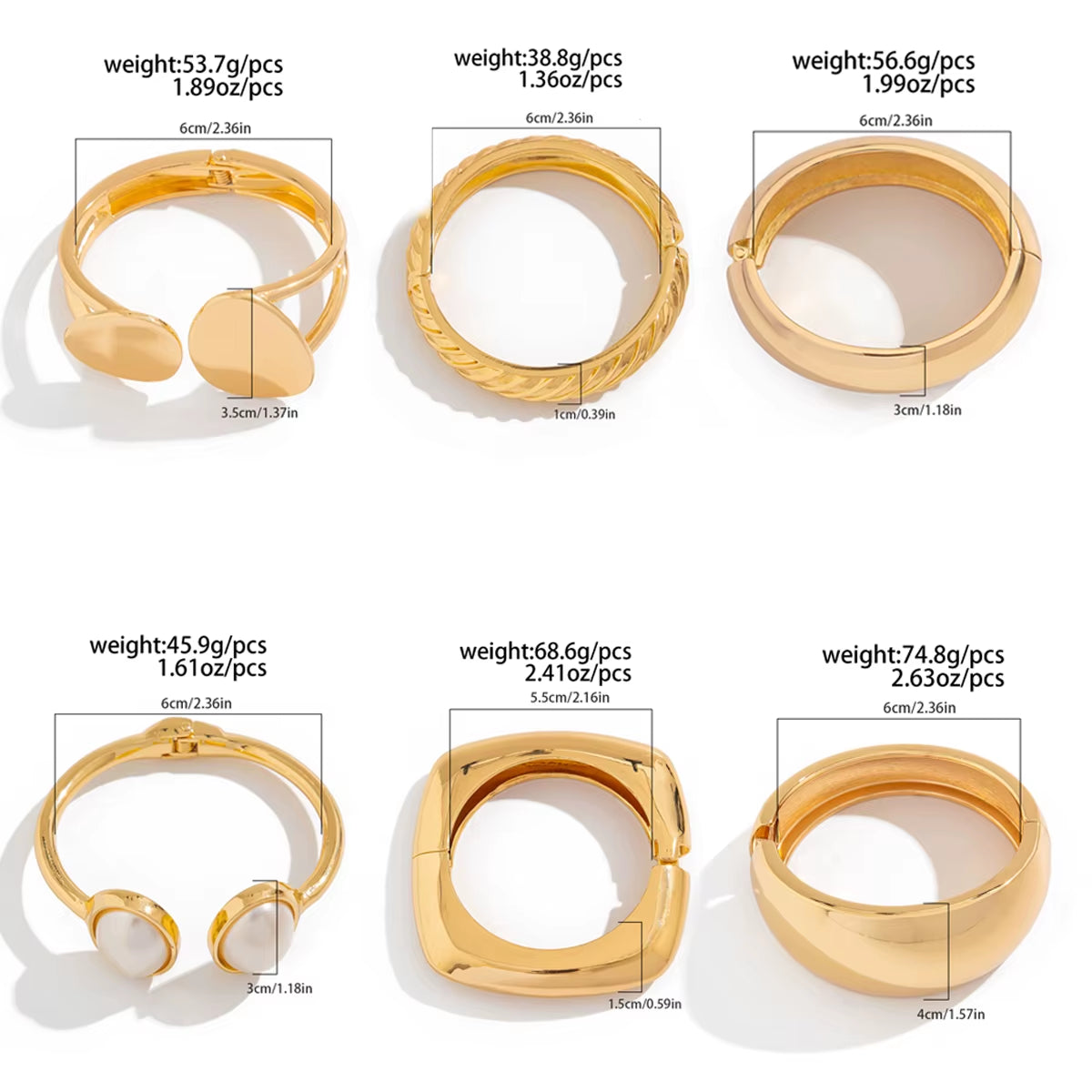 Geometric Metal Cuff Bangles