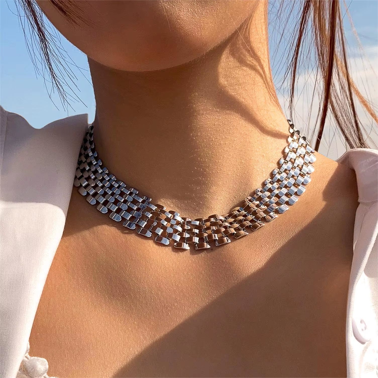 Gold & Silver Choker Necklaces