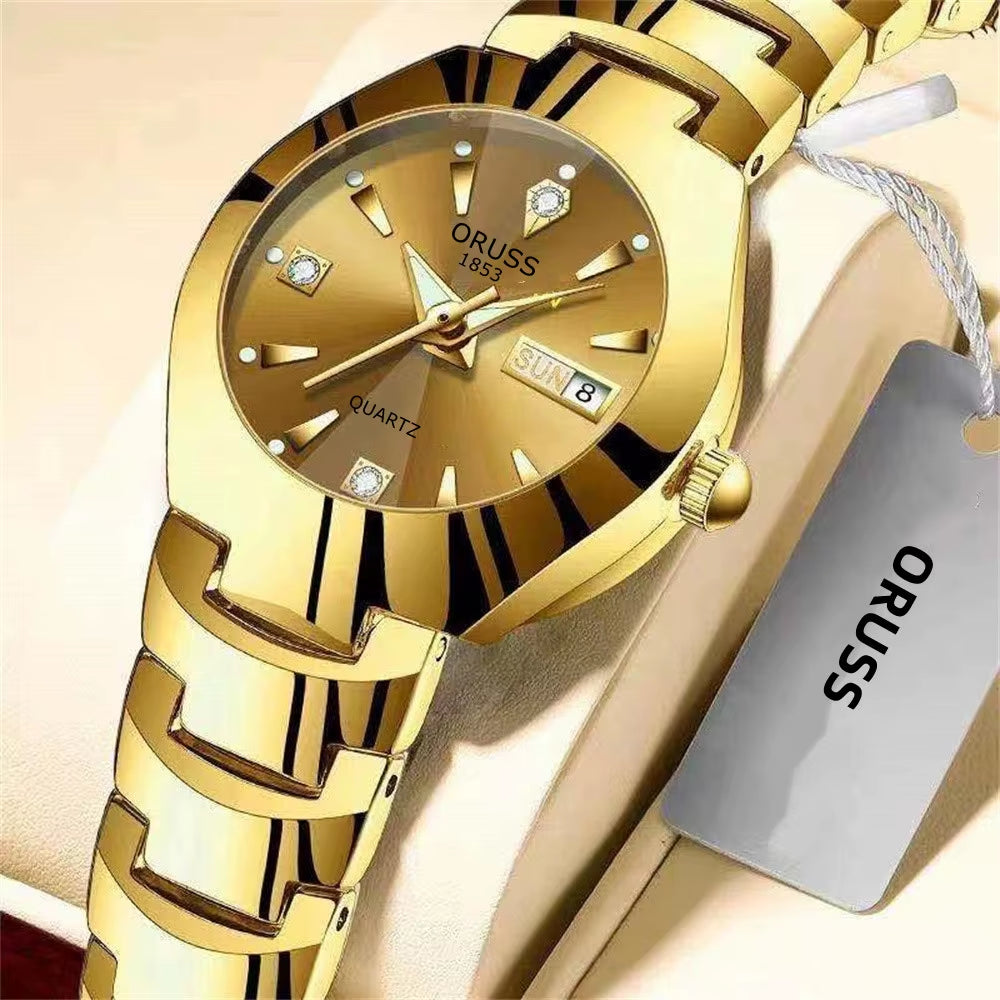 Gold Round Watch