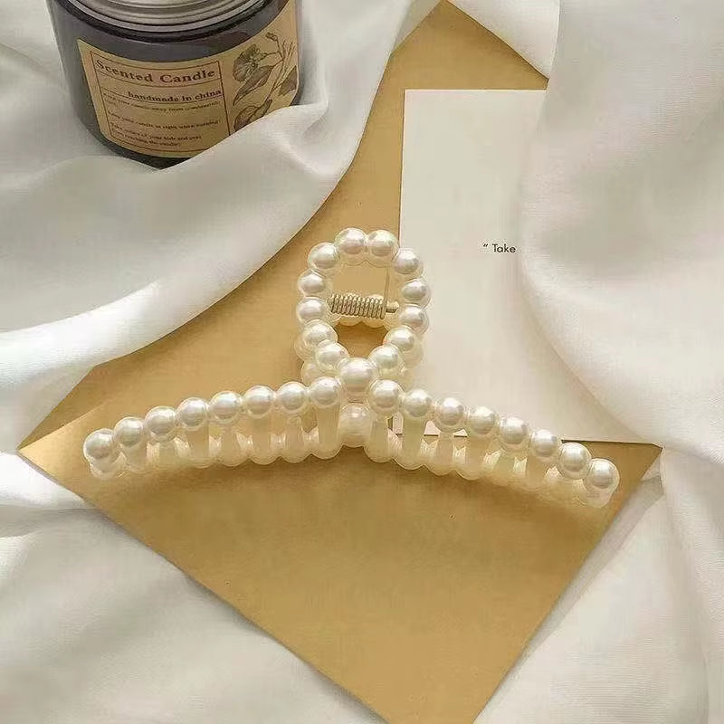 5Pk Ornament Pearl Claw Clips