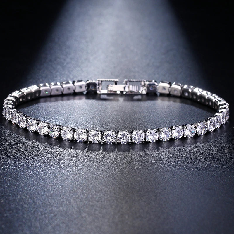 Trendy Leaf Charm Cubic Zirconia Bracelet & Bangles for Bride Bracelets Jewelry Sliver Color Clear CZ Crystal Bangles for Women