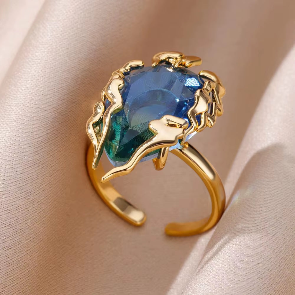Blue Colour Zircon Rings