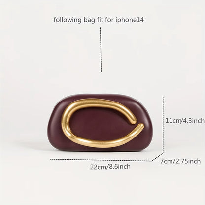 Clutch Bag with  oversized gold-toned hardware