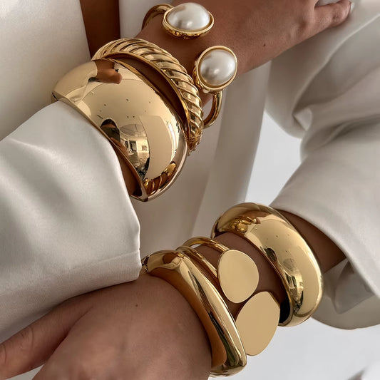 Geometric Metal Cuff Bangles