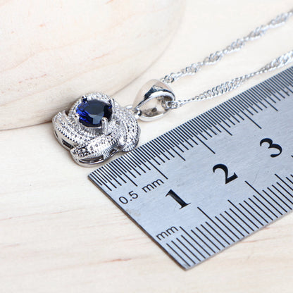 4Pcs Zirconia and 925 Sterling Silver Jewelry Sets