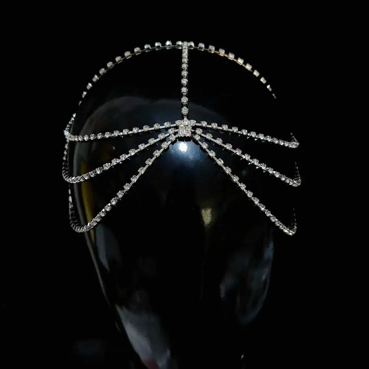 Rhinestone Crystal Forehead Chain - Bridal-wear 
