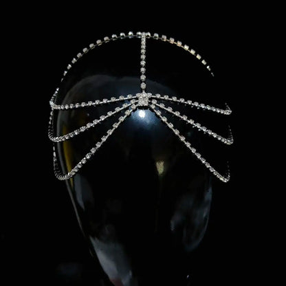 Rhinestone Crystal Forehead Chain - Bridal-wear 