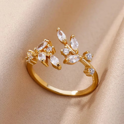 White Zircon Geometric Rings