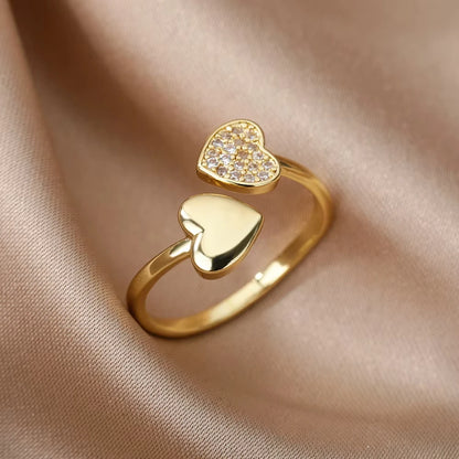 White Zircon Geometric Rings