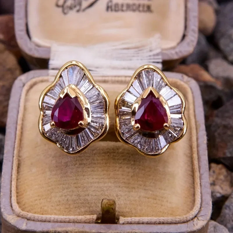 Elegant Synthetic Gemstone Earrings