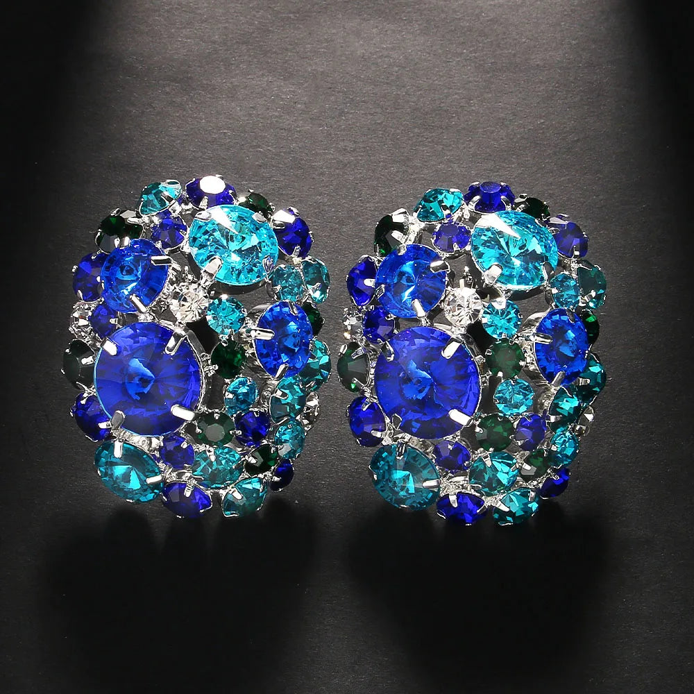 Trendy Boho Rhinestone Ball Earrings