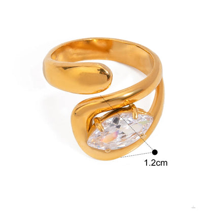 Stainless Steel 18K Gold Plated Zircon Rings