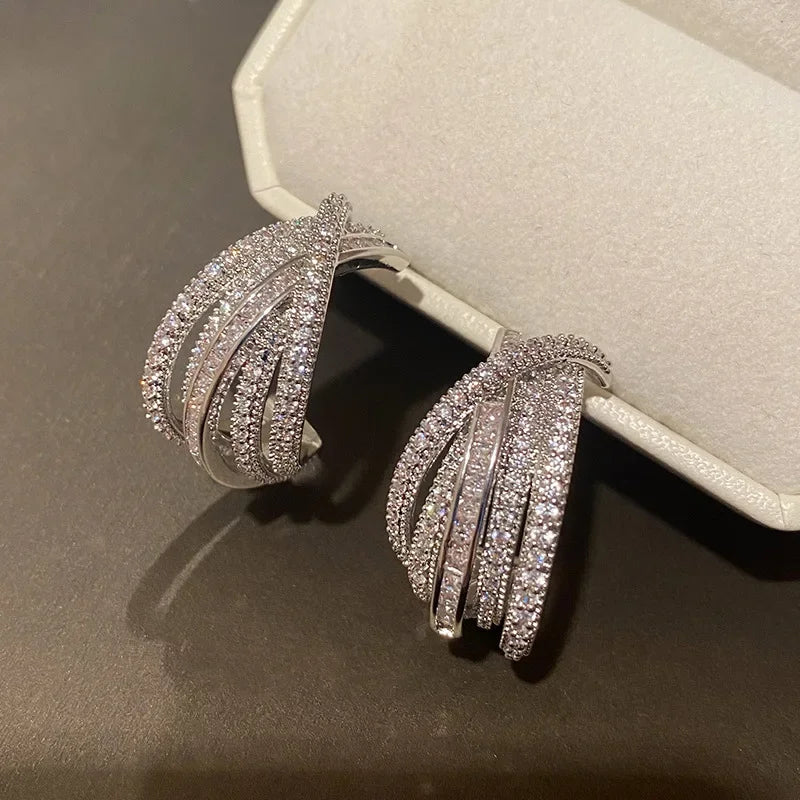 Hoop Earrings with Cubic Zirconia