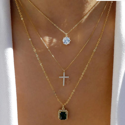 Boho Multi-Layer Crystal Pendant Necklace Sets