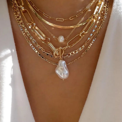 Boho Multi-Layer Crystal Pendant Necklace Sets