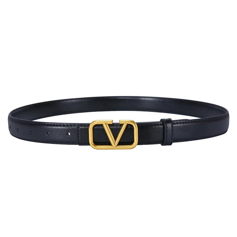 V Buckle PU Leather Belts