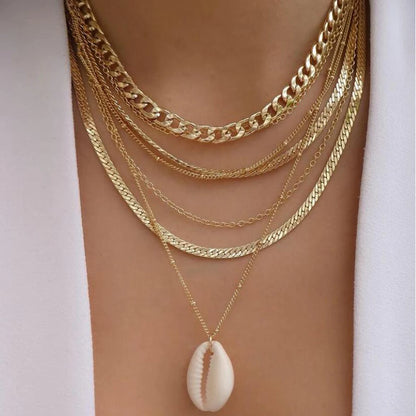 Boho Multi-Layer Crystal Pendant Necklace Sets