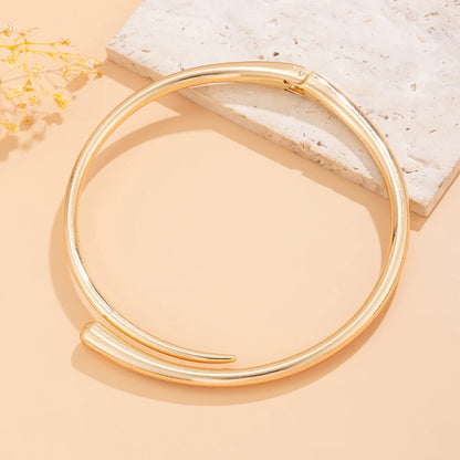 Water Drop Torques Choker Necklace, Open Cuff Bangle with Adjustable Ring
