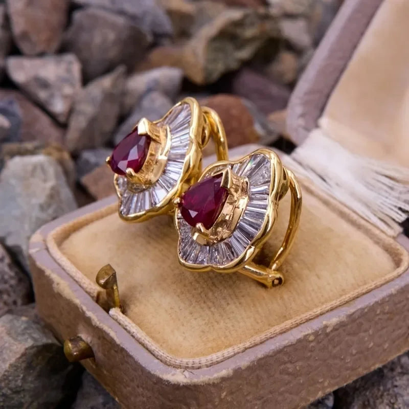 Elegant Synthetic Gemstone Earrings