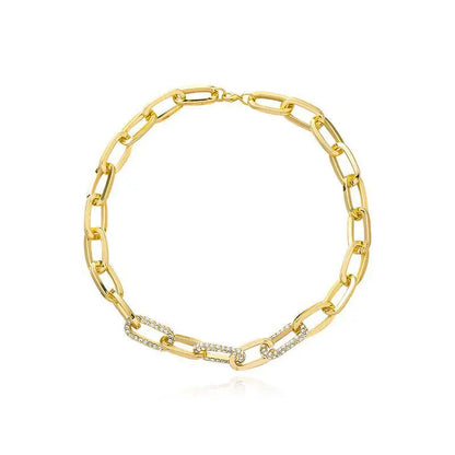 Oval Link Collarbone Necklace